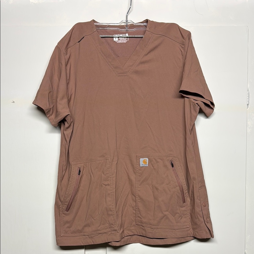 Carhartt  Brown Short Sleeve Scrub Top